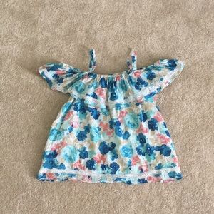 Abercrombie kids cold shoulder floral top